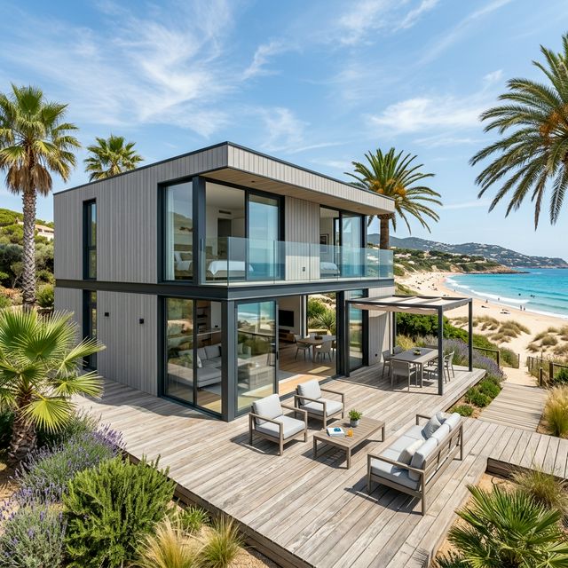 Casa modular prefabricada de dos plantas cerca de la playa en Valencia