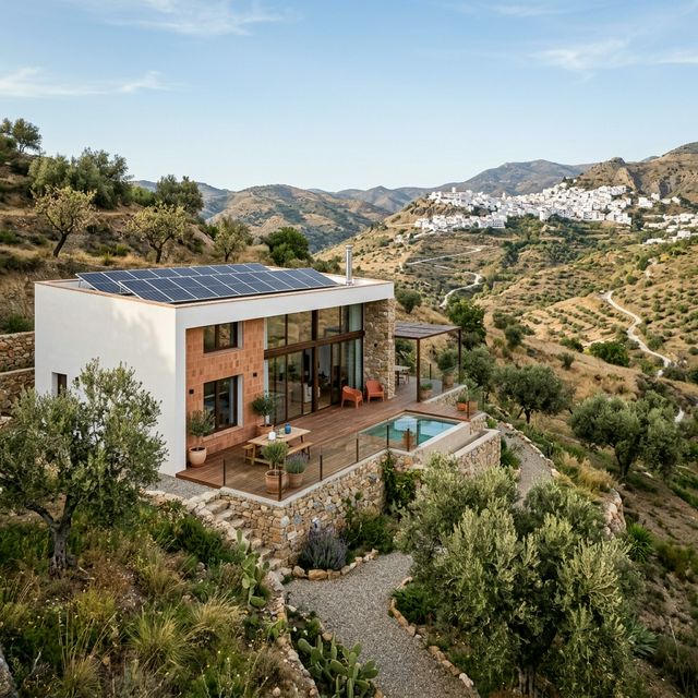 Casa prefabricada moderna en la Axarqu&iacute;a malague&ntilde;a con vistas a pueblos blancos