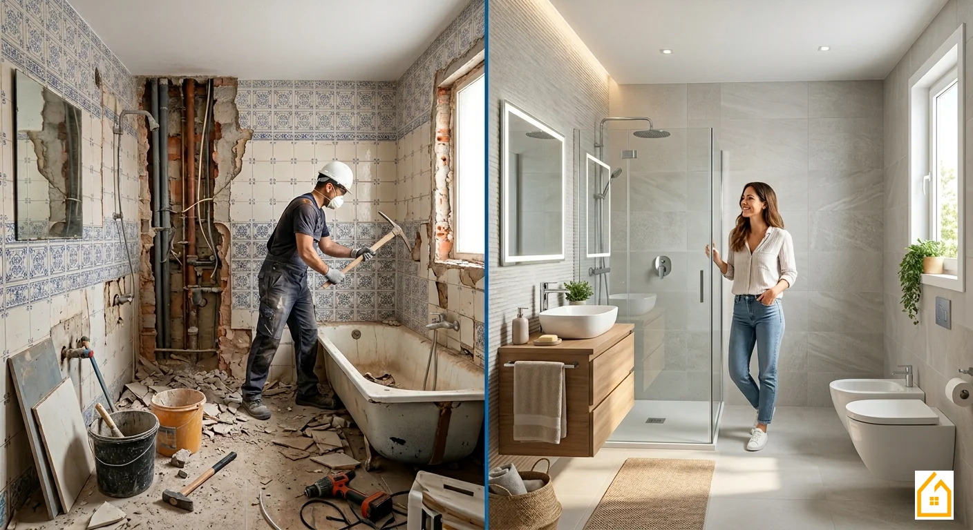 Reformas de baños en Cataluña - Casas-Pref Reforma integral de baño en Cataluña ejecutada por el equipo propio de Casas-Pref