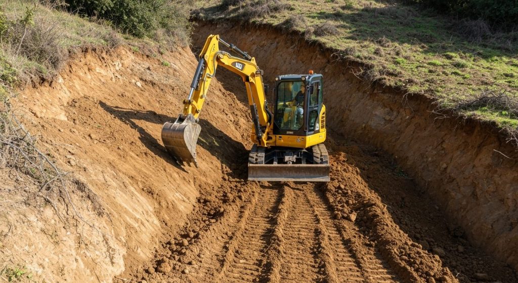 Movimiento de tierras en pendiente: muros, bancales y drenaje